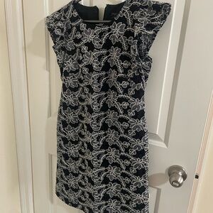 Ann Taylor Black and White Lace Mini Dress